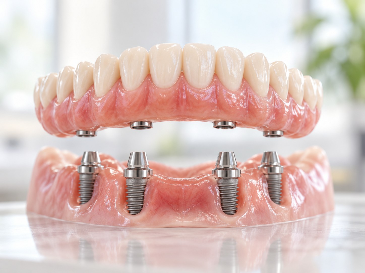Lockere Prothese wird mit Implantaten stabilisiert